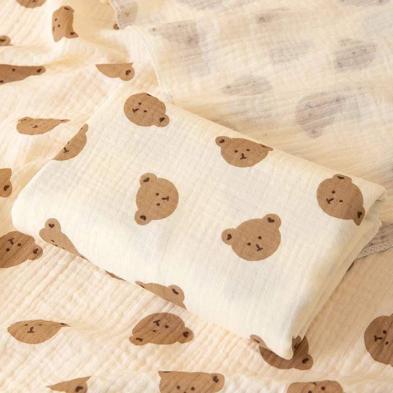 1 Piece of Double-Layered Baby Swaddle Blanket, Soft and Breathable, with Cute Patterns, Multifunctional Newborn Wrap Blanket, Baby Quilt, Baby Swaddle Sheet, Suitable for All Seasons