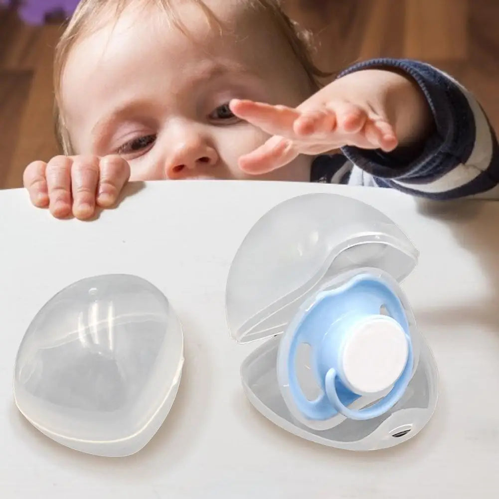 Pacifier Cover 3 Pieces Pacifier Container Holder Case Lightweight Transparent Baby Soother Container Carrier for Boys Girls