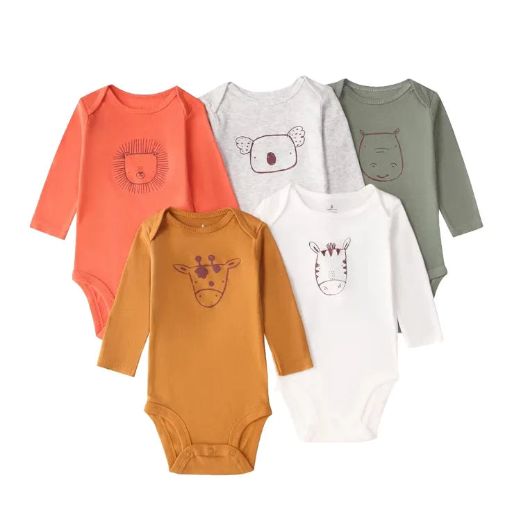 100% Cotton Soft Breathable Baby Bodysuits Long Sleeve Newborn Infant Boys Girls Onesies Rompers Bebe Clothes Baby Shower Gifts