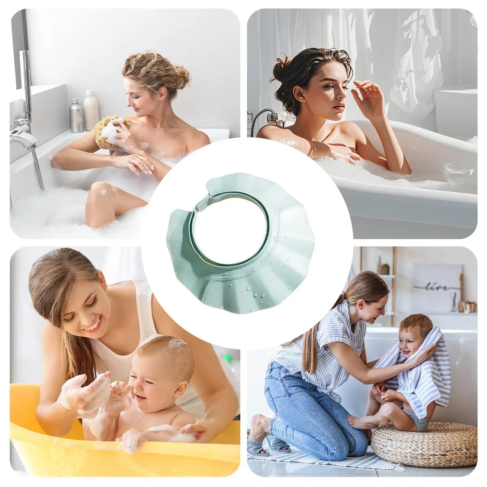 Bath Visor For Toddler Baby Adjustable Shower Cap Splash-Proof Adjustable Shampoo Shower Protection Hat Baby Hair Wash Hat