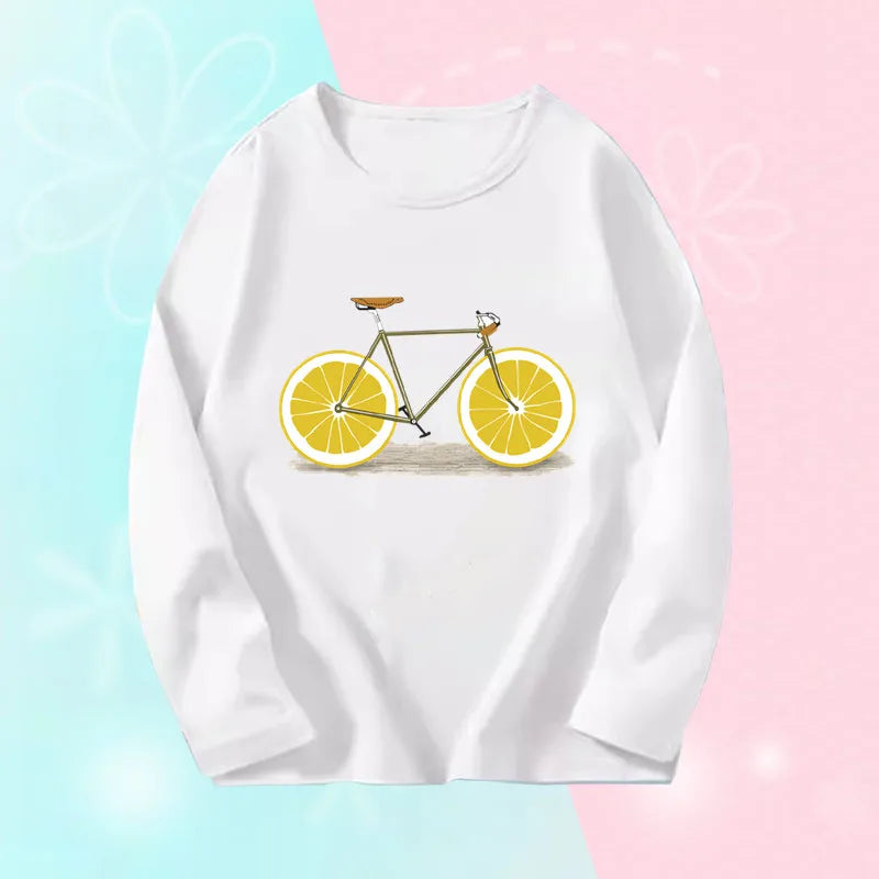 Toddlers Autumn T-shirts For Girl Long Sleeve Cute Tee Shirts Biggirl Casual T-shirts Little Girl Cotton Spring T-shirts