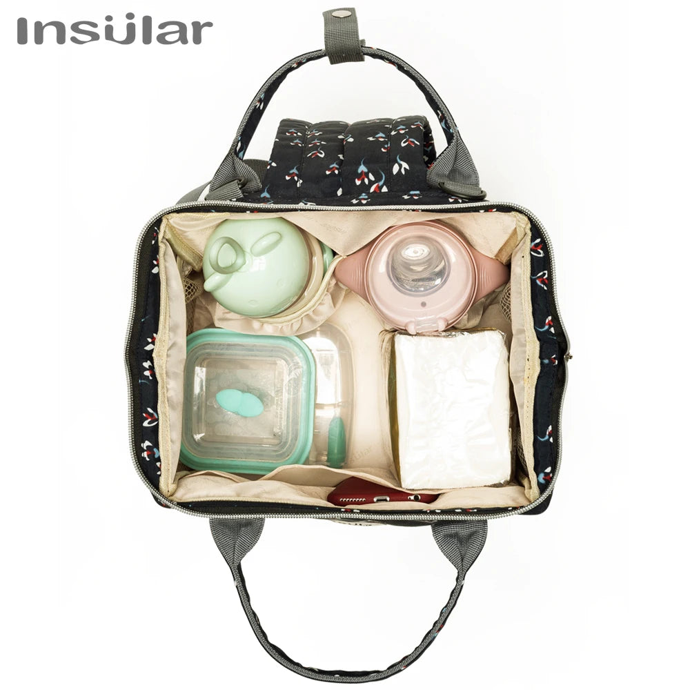 Large Capacity Mummy Maternity Nappy Bag Baby Travel Backpack Stroller Diaper Bag with Nursing Pouches Mommy Care Changing Bag