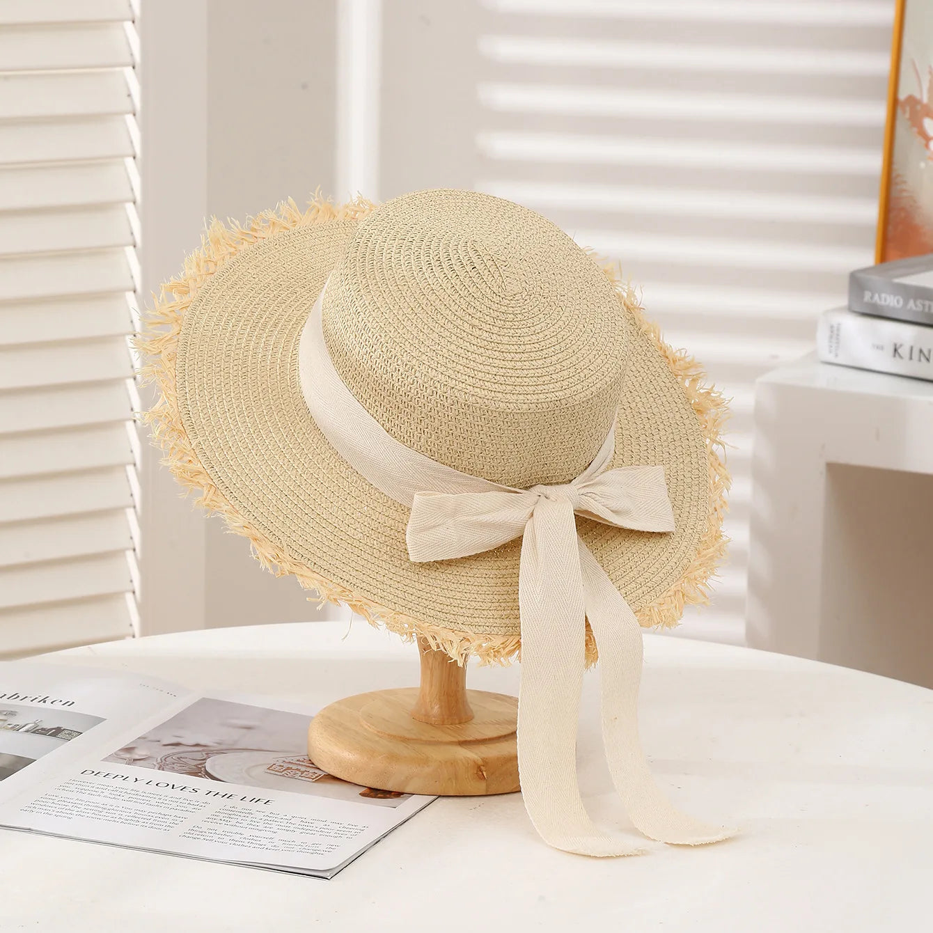 Summer Sun Protection Straw Hat Parent-Child Mother Daughter Outdoor Wide Brim Lace Woven Beach Sun Hat for Adult and Baby