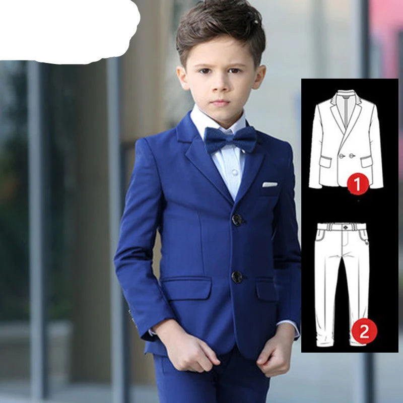 Formal Boys Suit For Wedding Children White Party Blazers Pants Baptism Outfit Kids Costume Gentlemen Teenager Prom Tuxedos Set