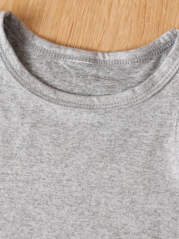 Summer Baby Boys' Round-Neck Letter Print Vest and Shorts Casual 2-Piece Set