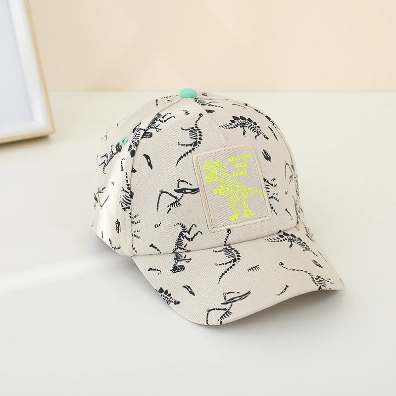 Children's Kids Baseball Cap for Girl Boy Spring Summer Baby Sun Hat Animal Dinosaur Printed Toddler Peaked Caps
