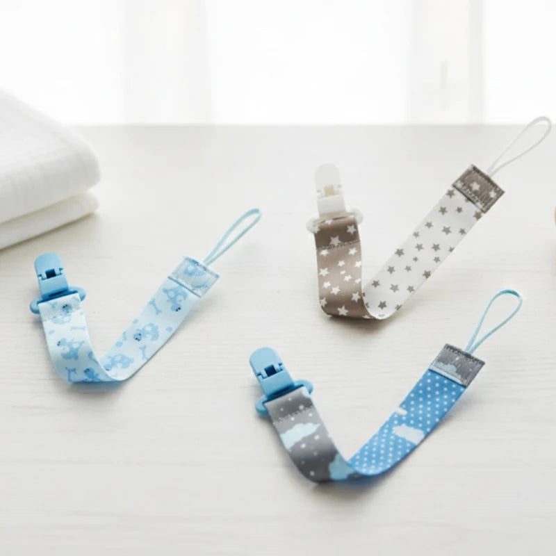 4pcs/set Newborn Pacifier Chain Clip Double-sided Printed Pacifier Belt Boys Girls Pacifier Holder Infant Feeding Accessories