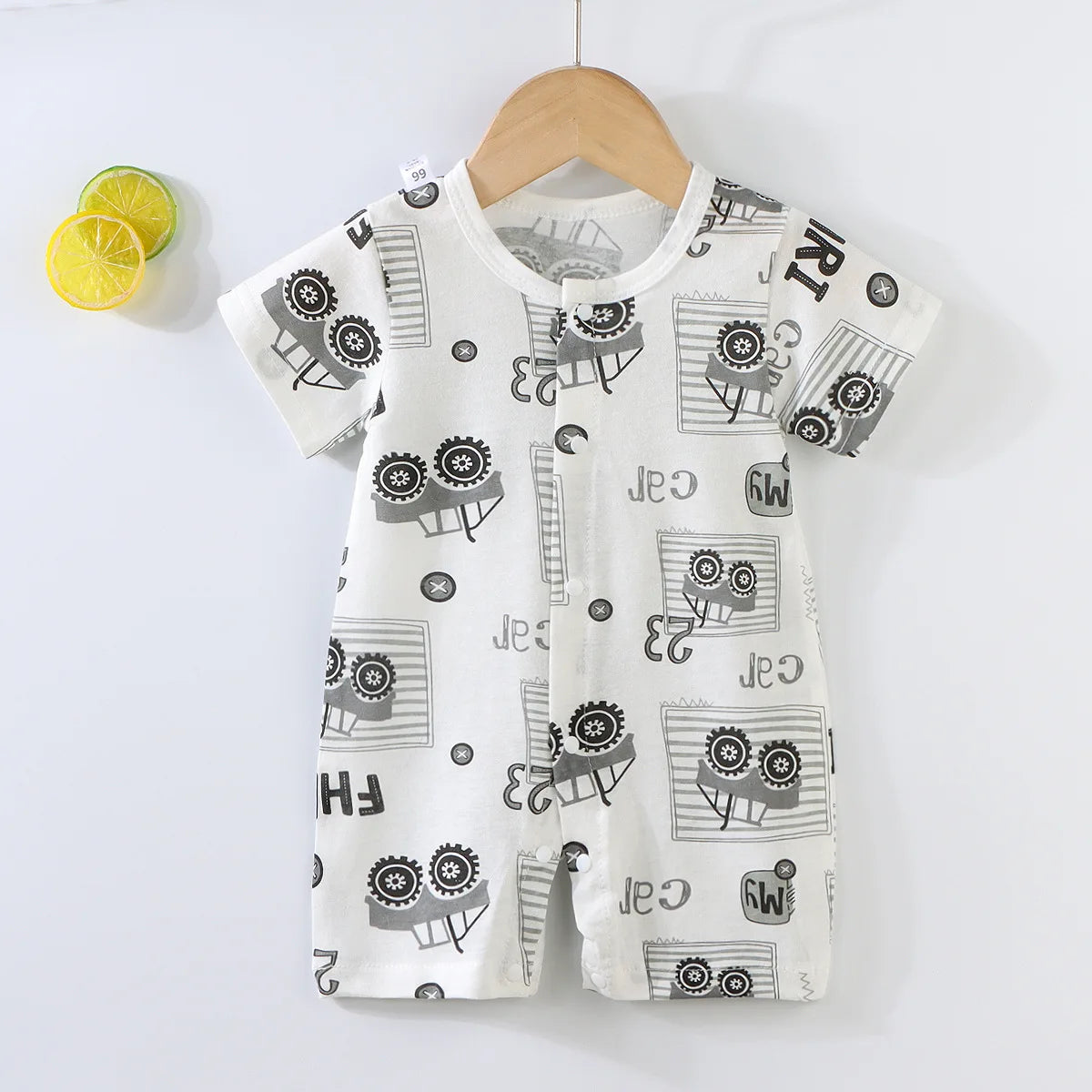 Baby Bodysuit 0-1 Years Cotton Jacquard Snap Closure Crawling Outfit Simple and Trendy Lightweight Romper