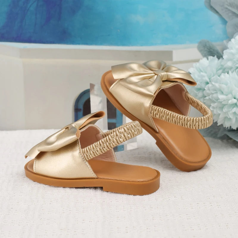Simple Kids Sandals Summer New Style Girls' Shoes Fashionable Child Slippers Anti Slip Girls Sandals Bow Girls' Slippers