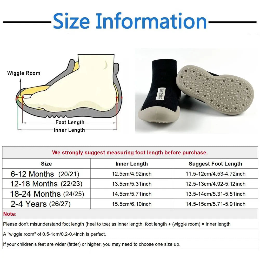Baby Sock Shoes Anti Slip Toddler First Step Shoe Infant Floor Booties Newborns Rubber Sole Socks Home Slippers for Boys Girls