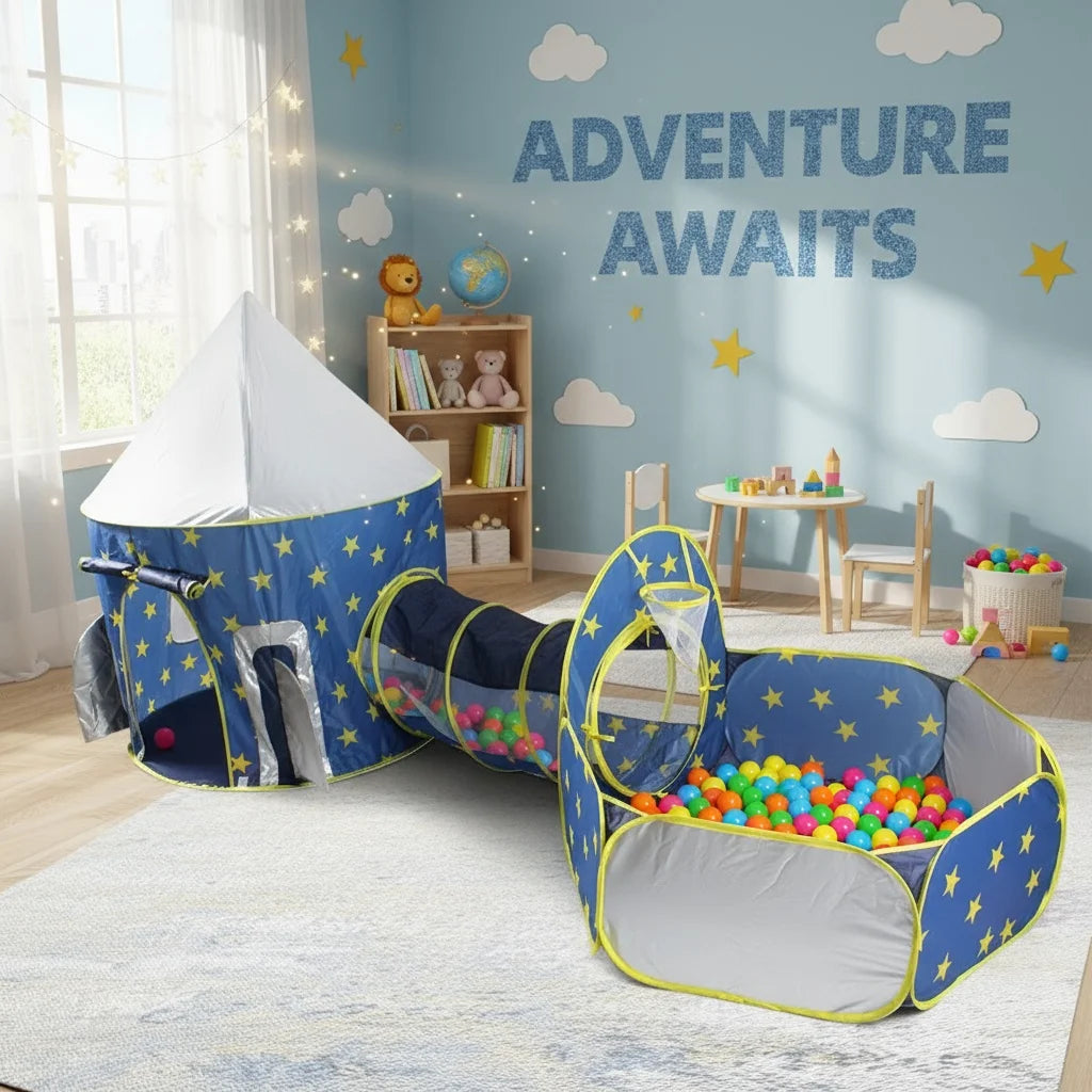 Children's Outdoor Entertainment Play Tent, Play Tunnel - Kids' Ball Pool - Yurt, Space Rocket Toy Playhouse, Princess Fairy Tale Playhouse, Children's Leisure Toy, Kids' Secret Space, Beach and Lawn Toys, Ideal Holiday Gift
