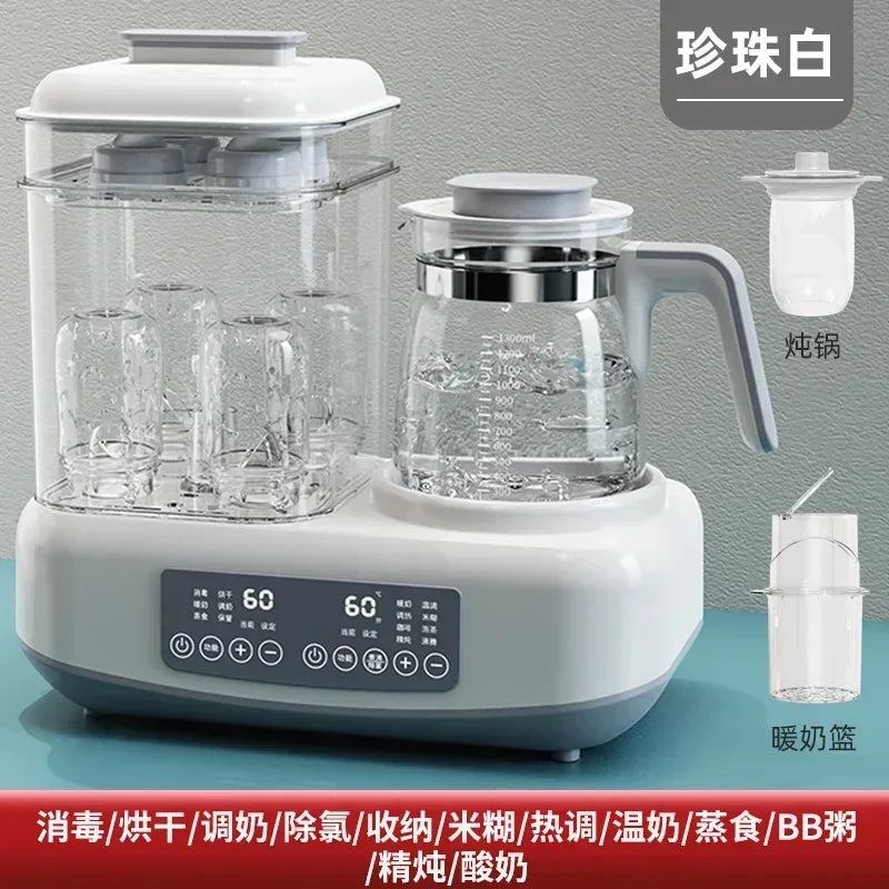 220V Baby Bottle Sterilizer with Drying Two-in-one Warm Milk Heater Constant Temperature Kettle Feeding Milk Mixer Electric AE