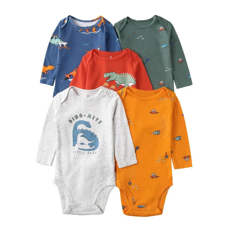 100% Cotton Soft Breathable Baby Bodysuits Long Sleeve Newborn Infant Boys Girls Onesies Rompers Bebe Clothes Baby Shower Gifts