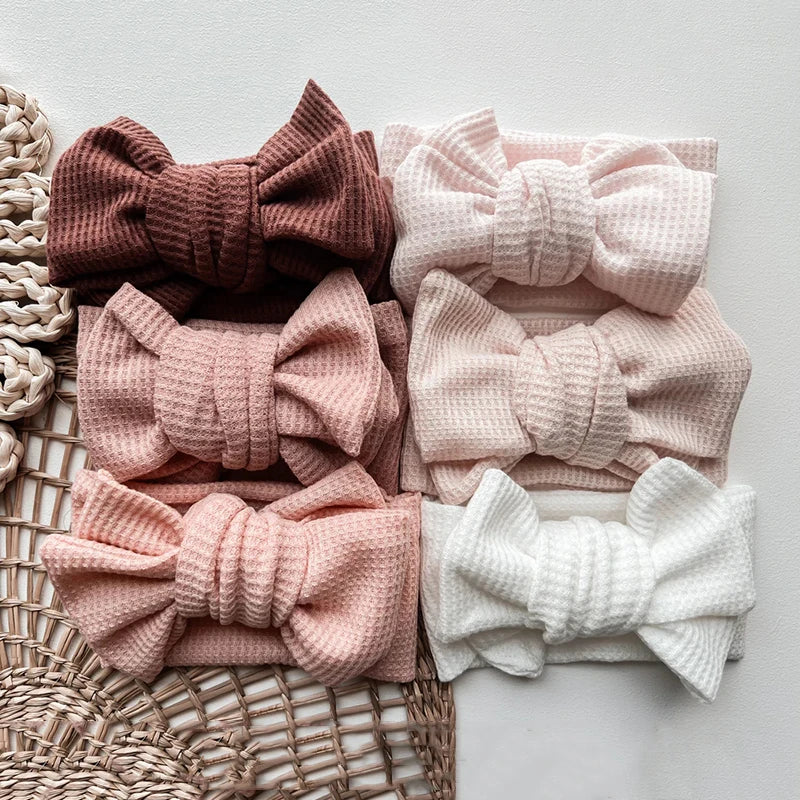 Baby Girl Hair Accessories Baby Headband Newborn Children's Headwear Knit Big Bow Double Layer Kids Hair Band Turban Headdress