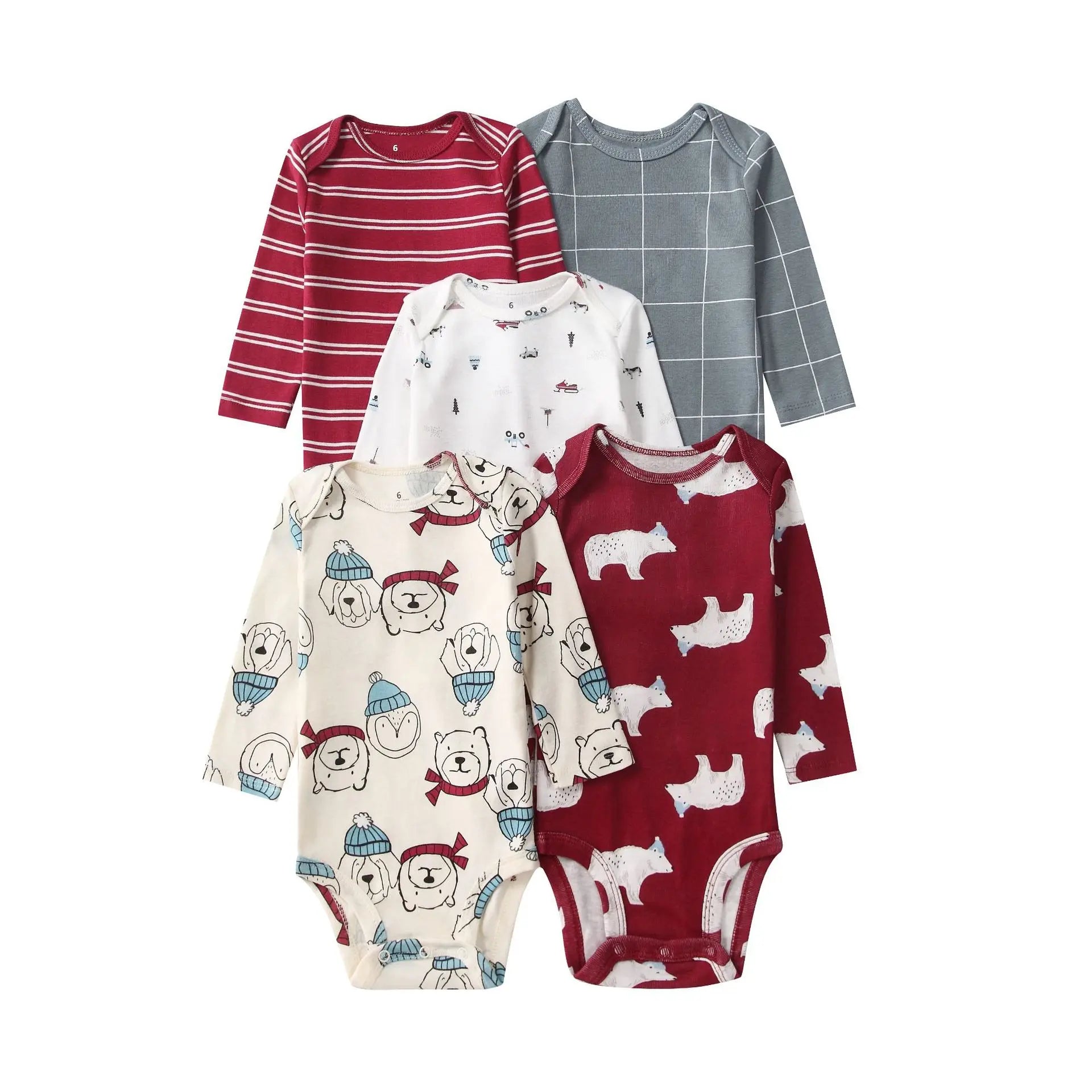 100% Cotton Soft Breathable Baby Bodysuits Long Sleeve Newborn Infant Boys Girls Onesies Rompers Bebe Clothes Baby Shower Gifts