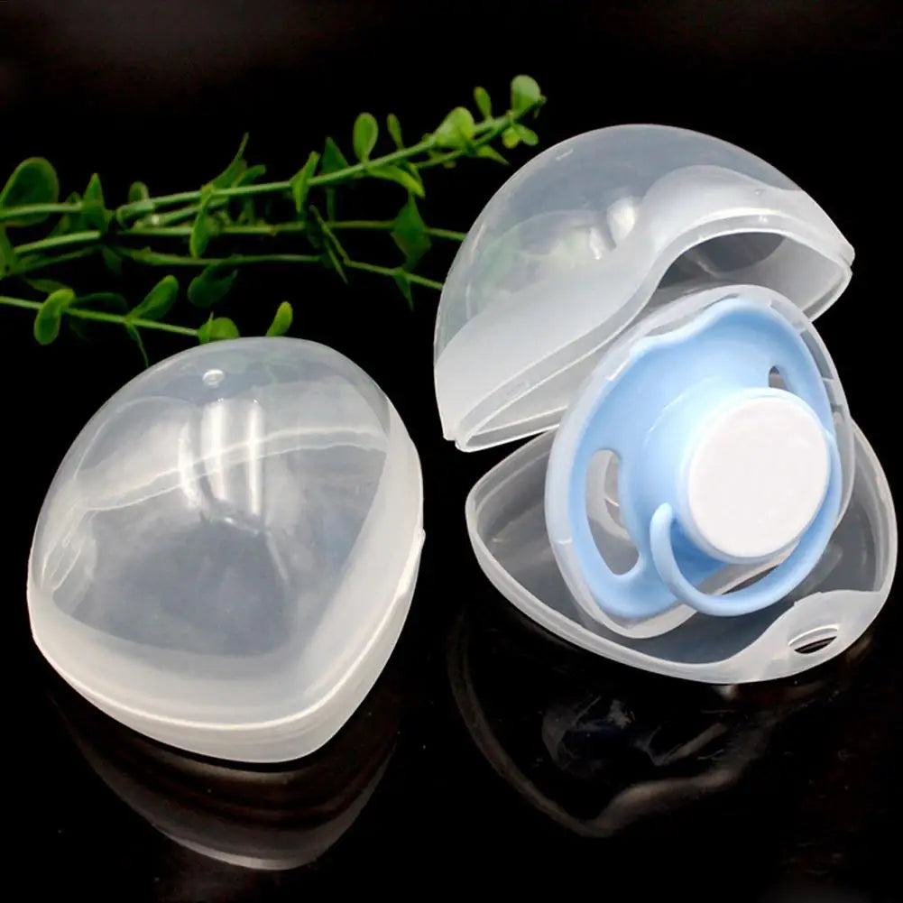Pacifier Cover 3 Pieces Pacifier Container Holder Case Lightweight Transparent Baby Soother Container Carrier for Boys Girls