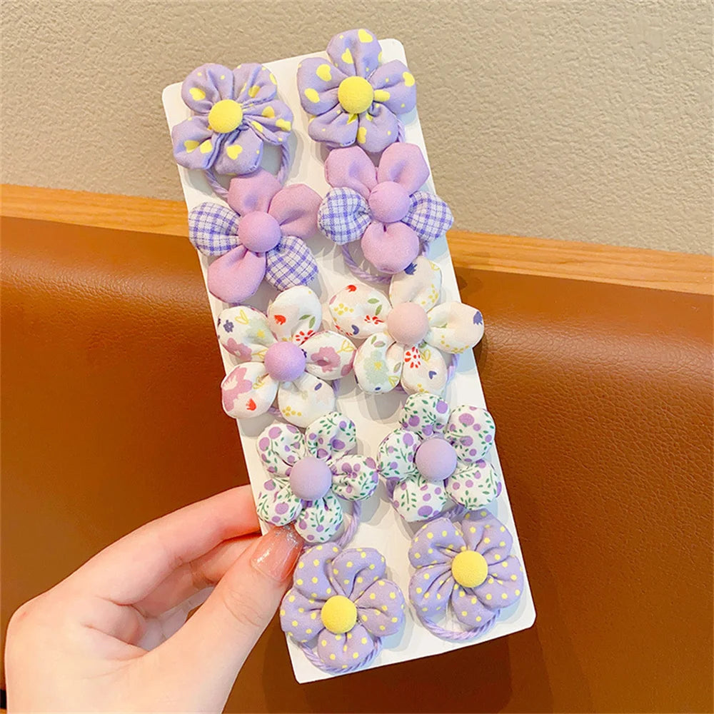 Girls Exquisite Sweet Flower Hair Tie Small Rubber Band Children'S Hair Rope Baby Cute Headwear Hair Accessories Kids Headband