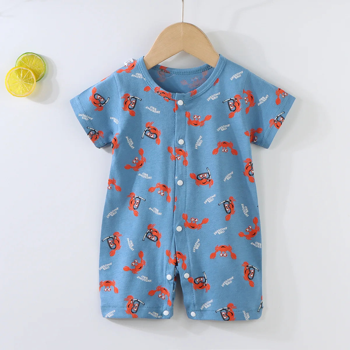 Baby Bodysuit 0-1 Years Cotton Jacquard Snap Closure Crawling Outfit Simple and Trendy Lightweight Romper