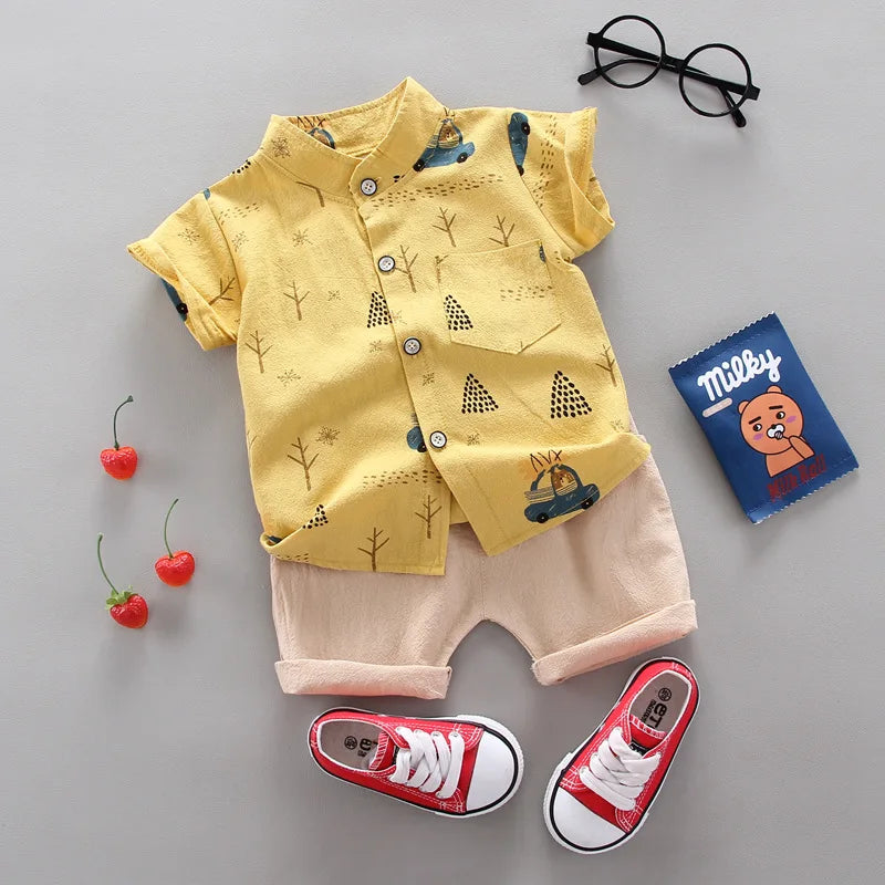 Fashion Baby Boy's Suit Summer Casual Clothes Set Top Shorts 2PCS Baby Clothing Set For Boys Infant Suits Kids Clothes