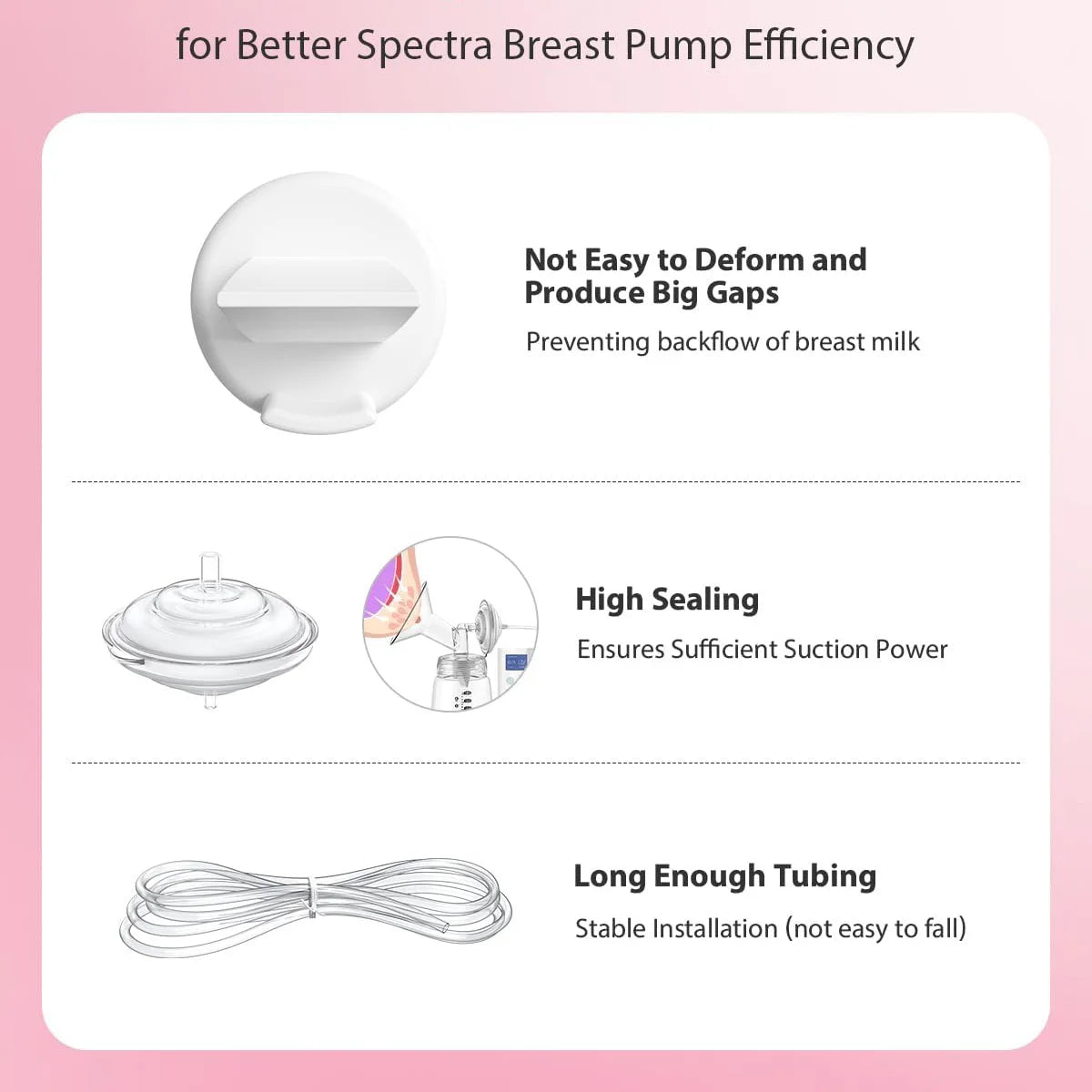 Free shipping 10pcs Set Breast Pump Parts Compatible with Spectra S1/S2/9 Plus, Not Original Accessories, Full Set Replacements