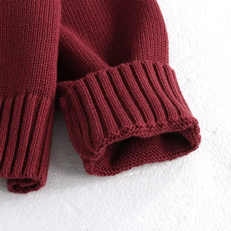 Kids Clothes Girls 1-7Y Baby Girls Sweater Cotton Bow Embellished Knit Cardigan Autumn Winter Fashion Wear Sweater Children Top