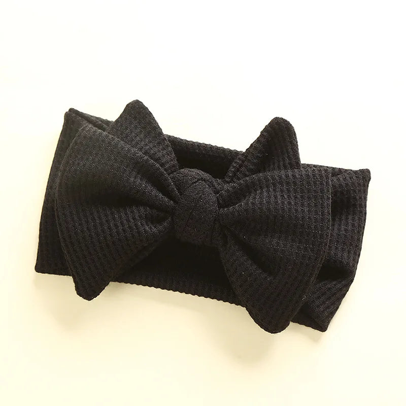 Baby Girl Hair Accessories Baby Headband Newborn Children's Headwear Knit Big Bow Double Layer Kids Hair Band Turban Headdress