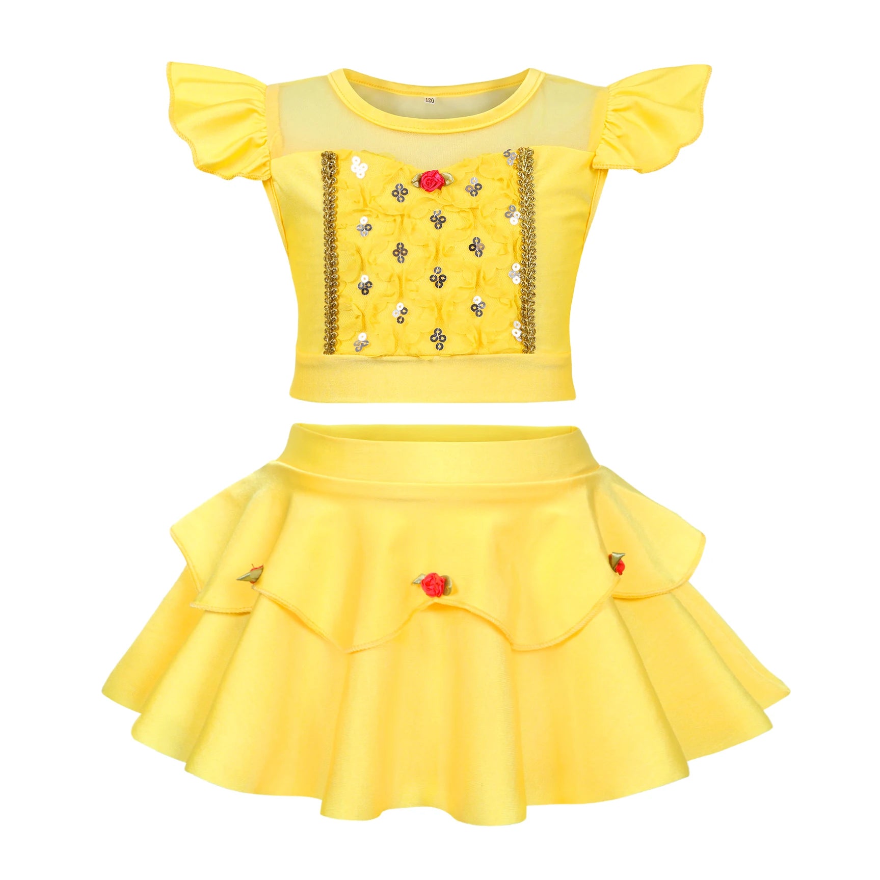 Summer Kids Girls Two Piece Elsa Beach Bikini Swimsuit 2025 Kids Rapunzel Jasmine Swimwear  Child Swimming Outfits Ruffled Skirt