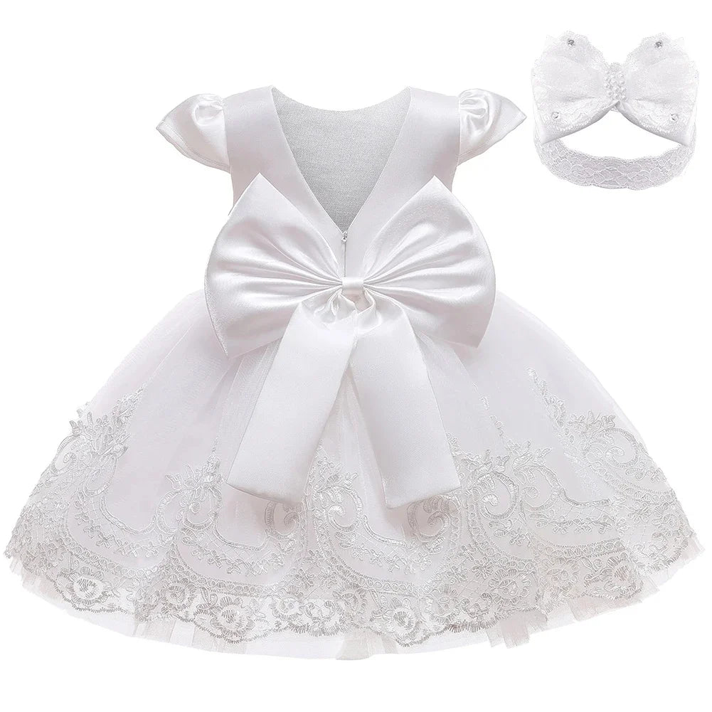 Baby Girls 1st Birthday Costume Toddler Kids Wedding Birthday Party Lace Princess Dress Children Christmas Girls elegant dresses