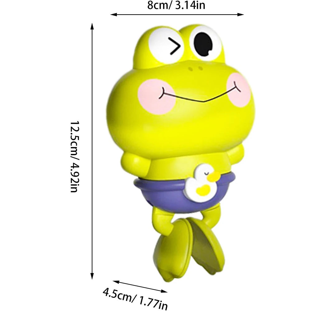 Wind-Up Swimming Frog Bath Toys for Toddlers, No Battery Mold-Free ABS Montessori Water Toy for Kids