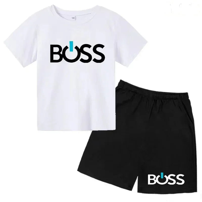 Summer Kids Clothes Boys/Girls Preschool Brand T-shirt Short Sleeved Top+Shorts Party Travel Sports Sunshine Charming Casual Set