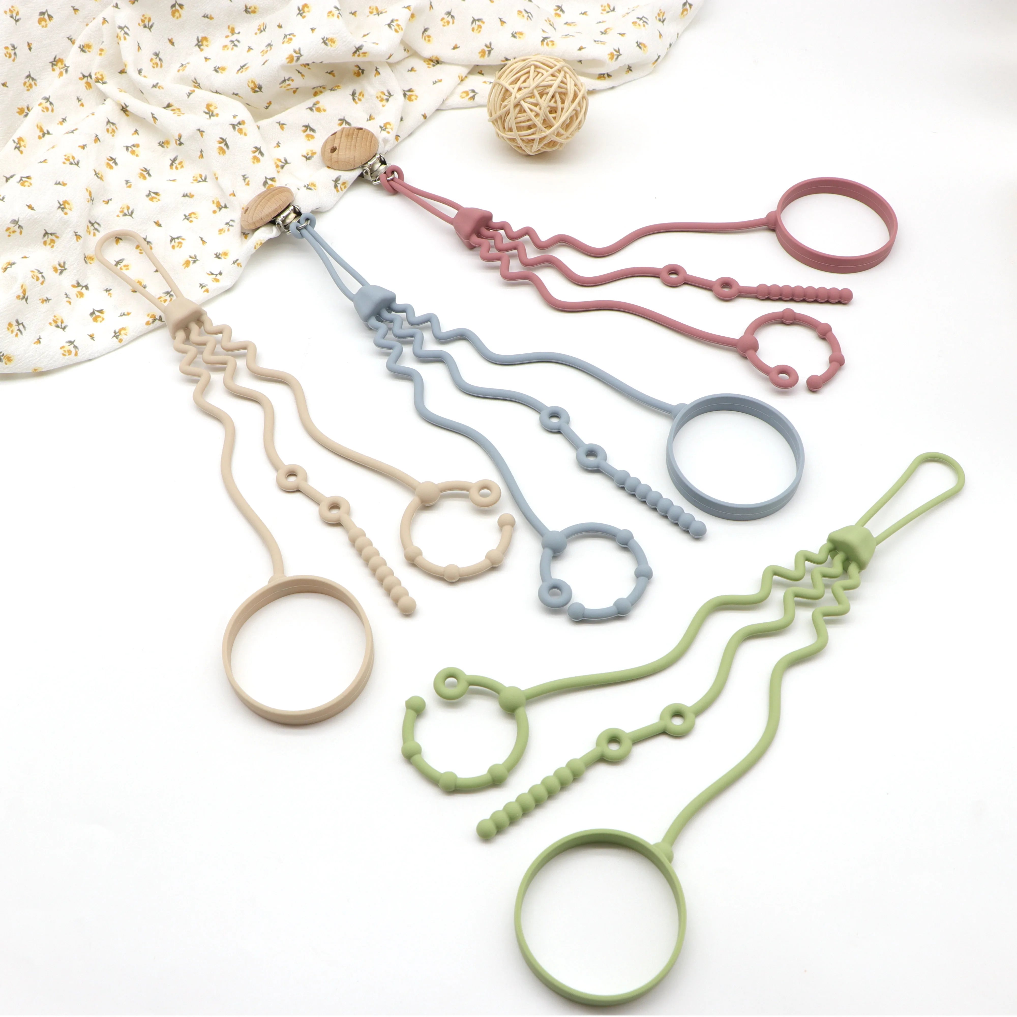 Silicone Pacifier Chain, Adjustable Pacifier Chain With Clip, Stroller Bottle Holder, Thanksgiving Day And Christmas Gifts