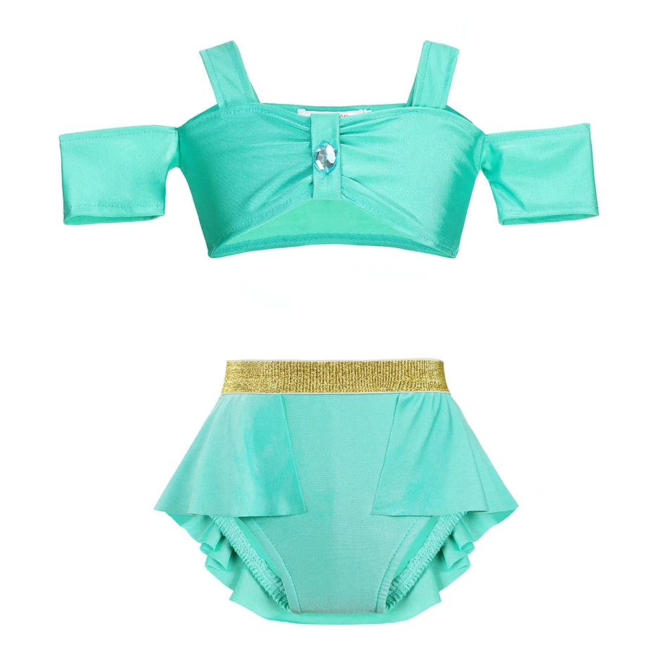 Baby girls swimsuit and kids beach swimsuit, Princess collection, 2 piece swimsuit