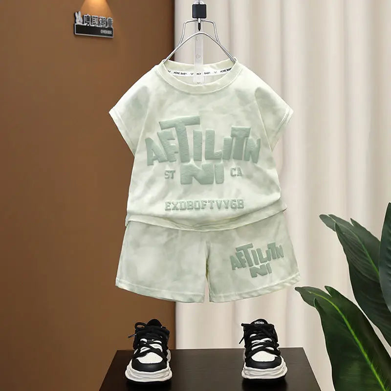 Outdoor Clothes for Children Boys Summer Kids Baby 2PC Sleeveless Top & Pants Shorts Sporty Outfit Premium Cotton 2-10 Years Old