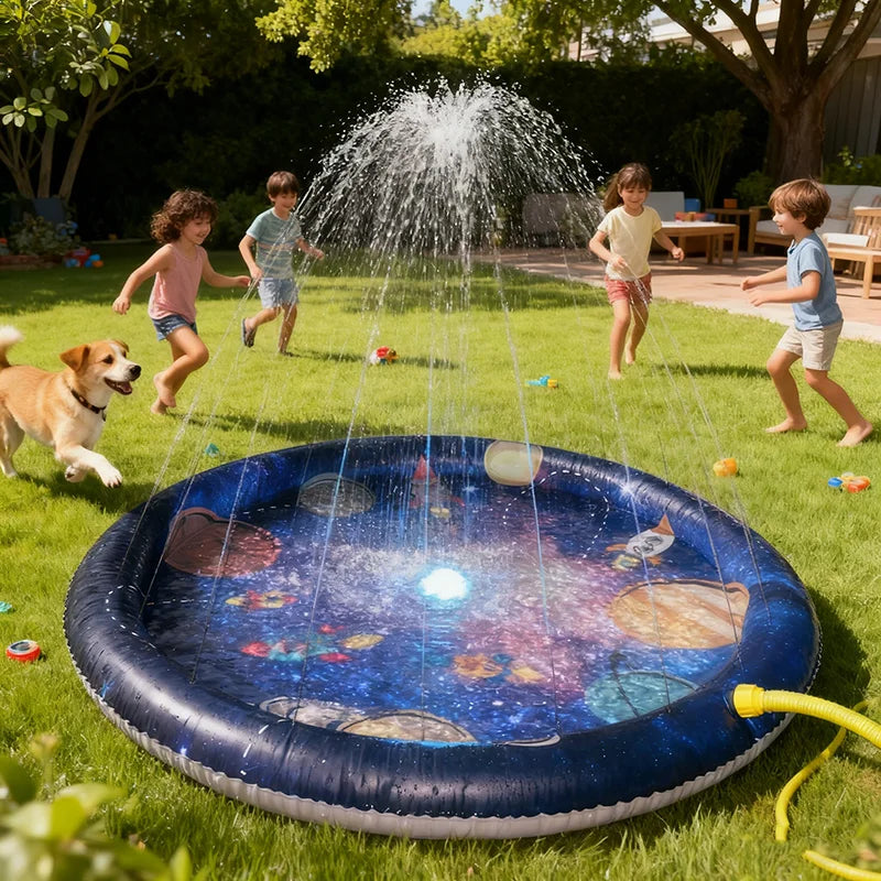 Outdoor Children's Water Sprayer, 3-in-1 Water Play Mat and Baby Swimming Pool Suitable for Toddlers, 60inch Water Toys, Suitable for Boys and Girls Aged 1 to 5 Years, Water Play Mat