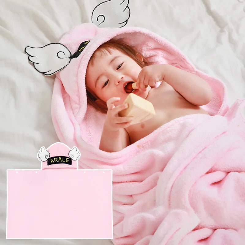Baby Bath Towels Absorbent Shower Robe Hooded Towel Children Bathroom Bathrobe Kids Poncho Towel Newborn Items Blankets Swaddles