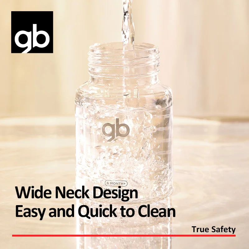 gb Baby Bottle, Glass, Platinum Series, BPA-Free, Diamond-Cut, Simulated Breastfeeding Design, Wide-Neck for Easy Cleaning