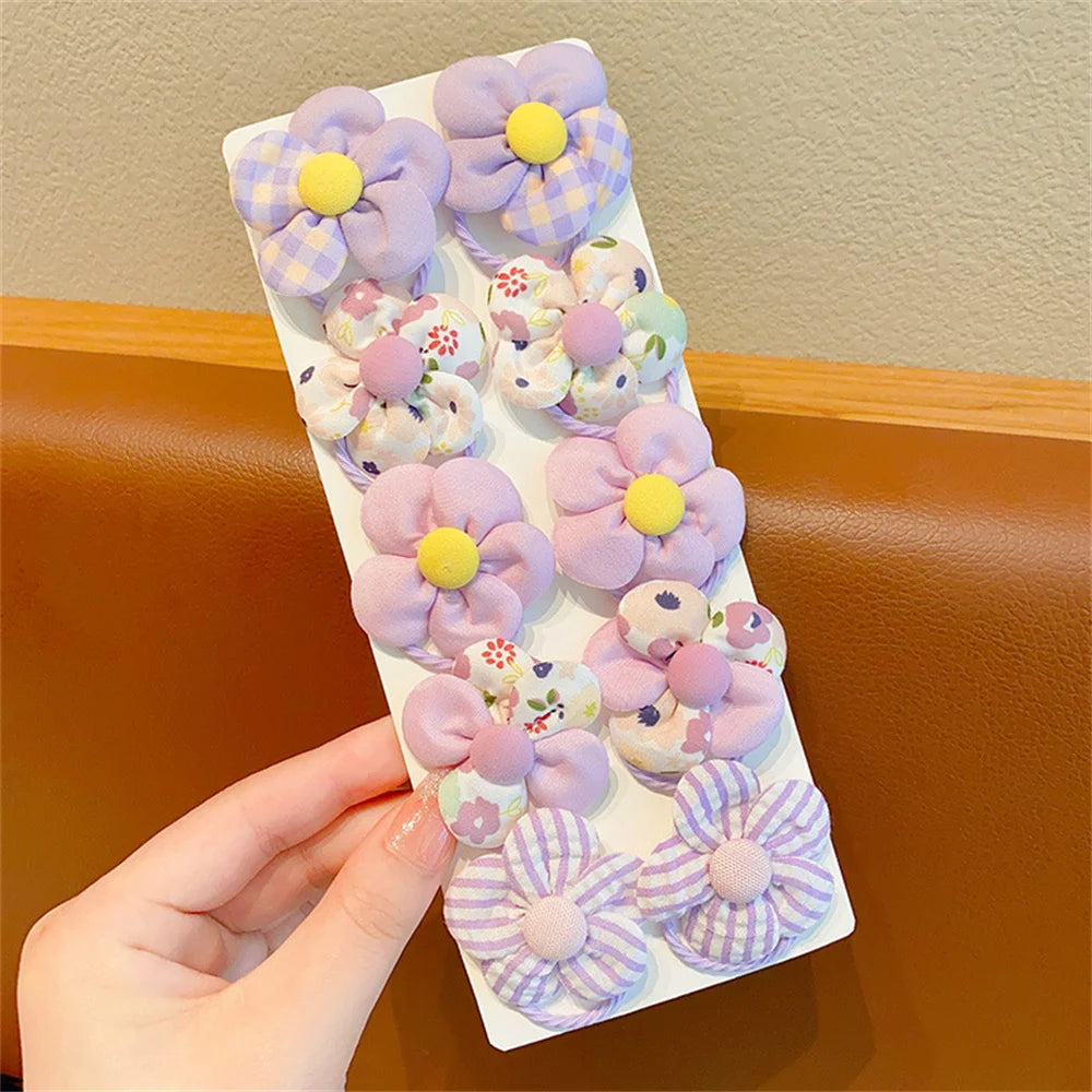 Girls Exquisite Sweet Flower Hair Tie Small Rubber Band Children'S Hair Rope Baby Cute Headwear Hair Accessories Kids Headband