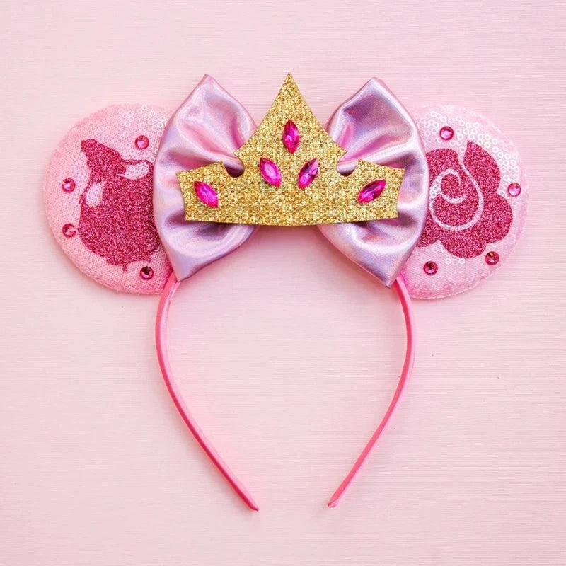 Beauty and Beast Baby Headbands Girls Belle Hair Accessories Enchanted Rose Ear Hairband Kid Crown Bow Headwear Baby Photography