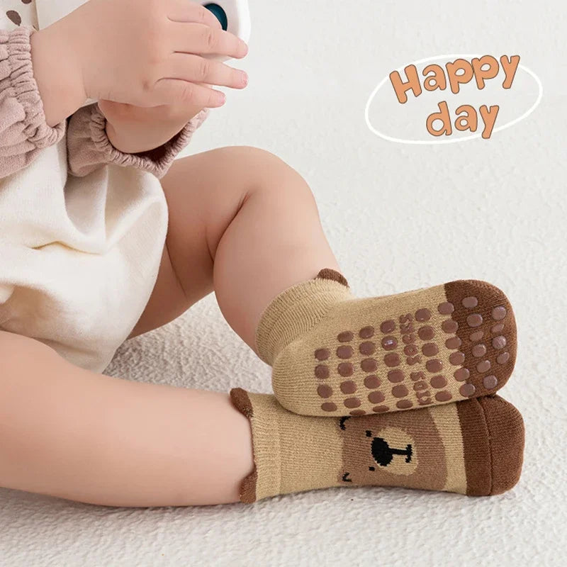 Cute Cartoon Animals Baby Socks Autumn Winter Baby Boys Girls Anti Slip Socks Soft Toddler Kids Floor Sock