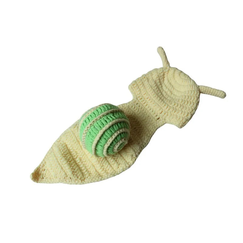 Newborn Photography Outfit Cute Baby Photo Prop Funny Knitted Snail Cocoon Swaddle Wrap