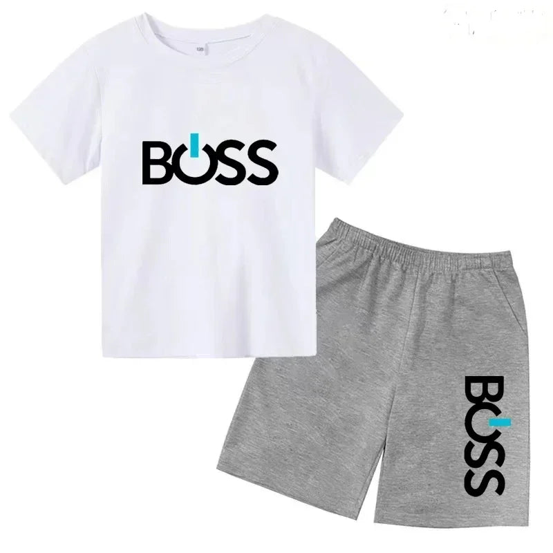 Summer Kids Clothes Boys/Girls Preschool Brand T-shirt Short Sleeved Top+Shorts Party Travel Sports Sunshine Charming Casual Set