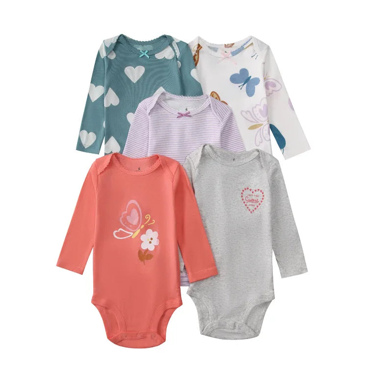 100% Cotton Soft Breathable Baby Bodysuits Long Sleeve Newborn Infant Boys Girls Onesies Rompers Bebe Clothes Baby Shower Gifts