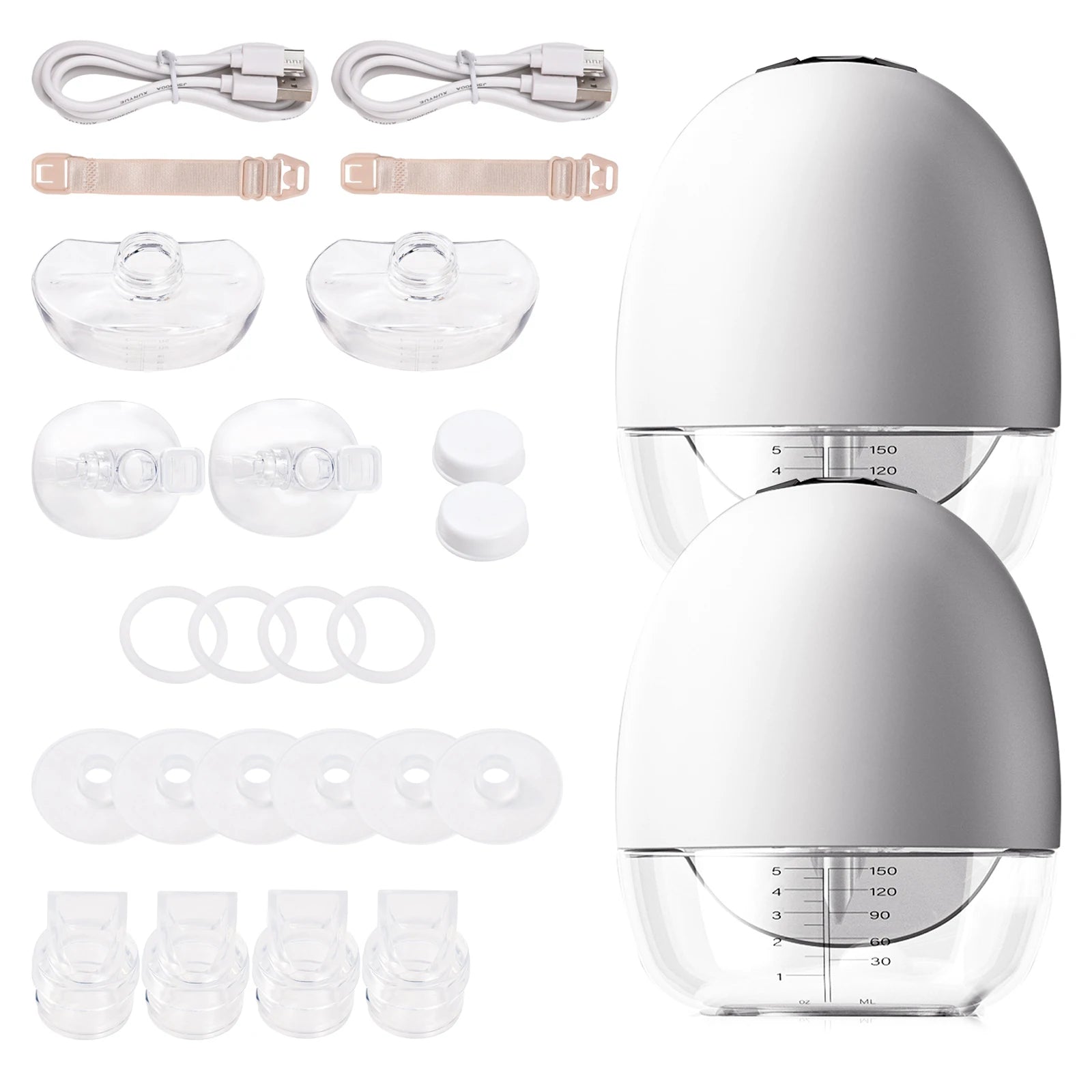 Portable Wearable Breast Pump Hands Free Electric Breast Pump with LED Screen for Breastfeeding 4 Modes 9Suction Level Low Noise