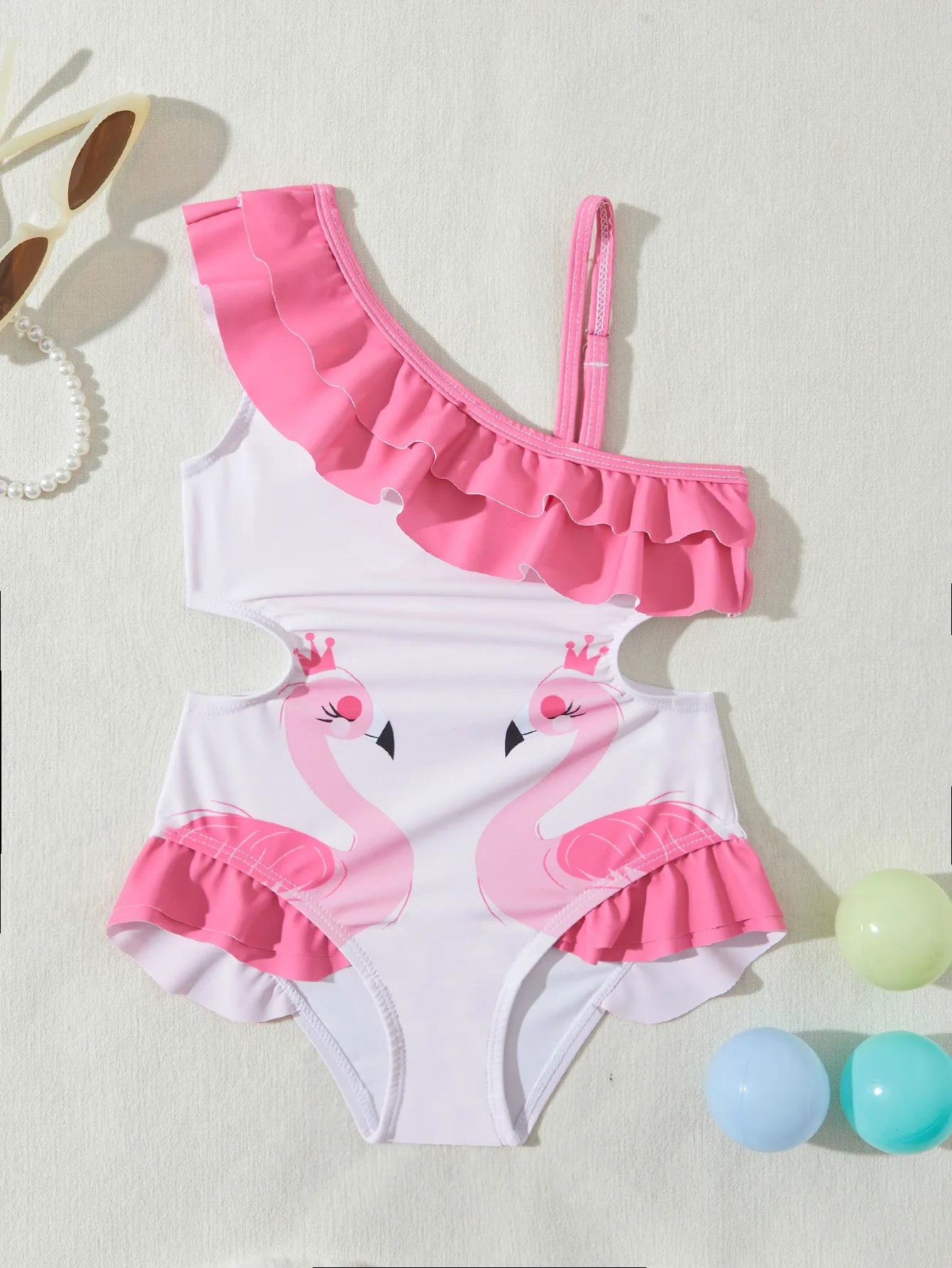 2026 Summer Children Swimsuit 2-8Years Girls Swimsuit Infant Baby Cute Cartoon Sleeveless Bikini Briefs One-piece Swimsuit