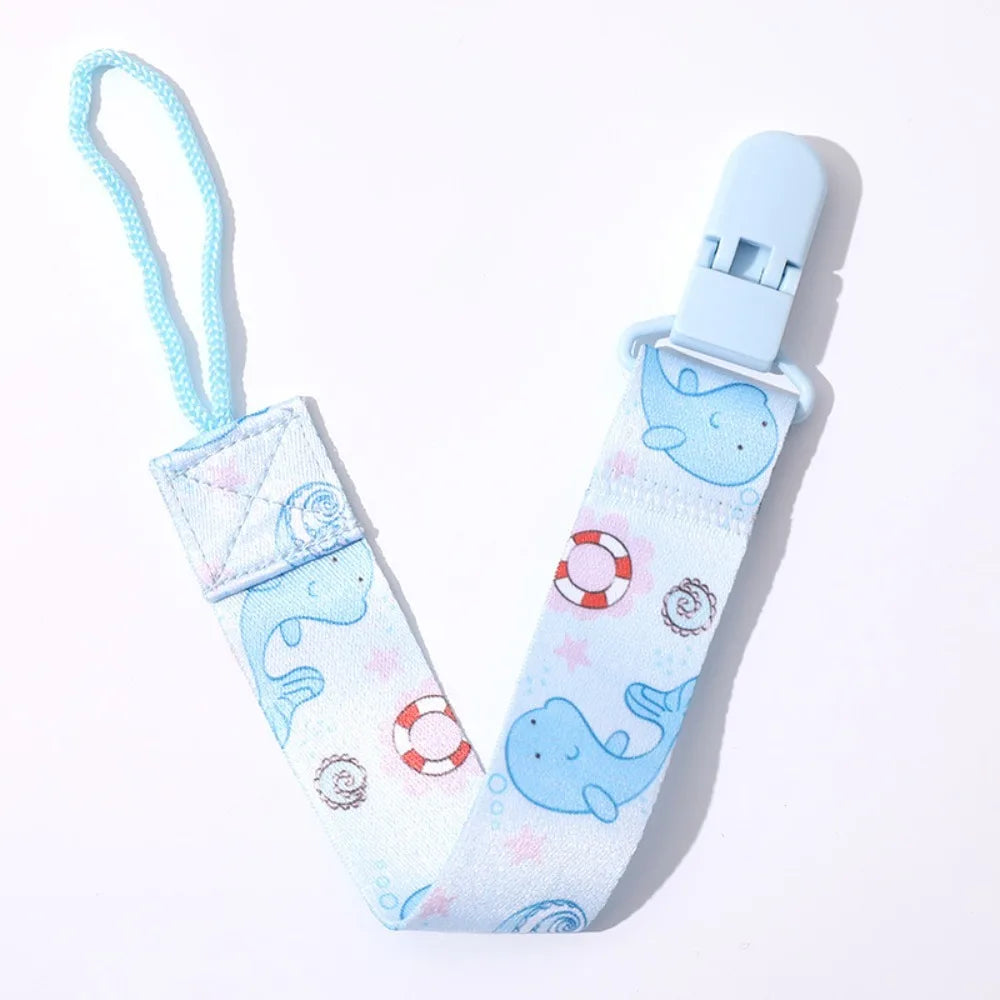 Cute Cartoon Baby Pacifier Clips Ribbon Anti-drop Buckle Strap Pacifier Chain Fixed Button Adjustable Dummy Clip