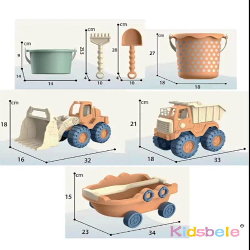 Beach Play Toys Children Portable Garden Seaside Shovel Sand Truck Storage Bucket Sand Digging Tools Summer Outdoor Party Gift