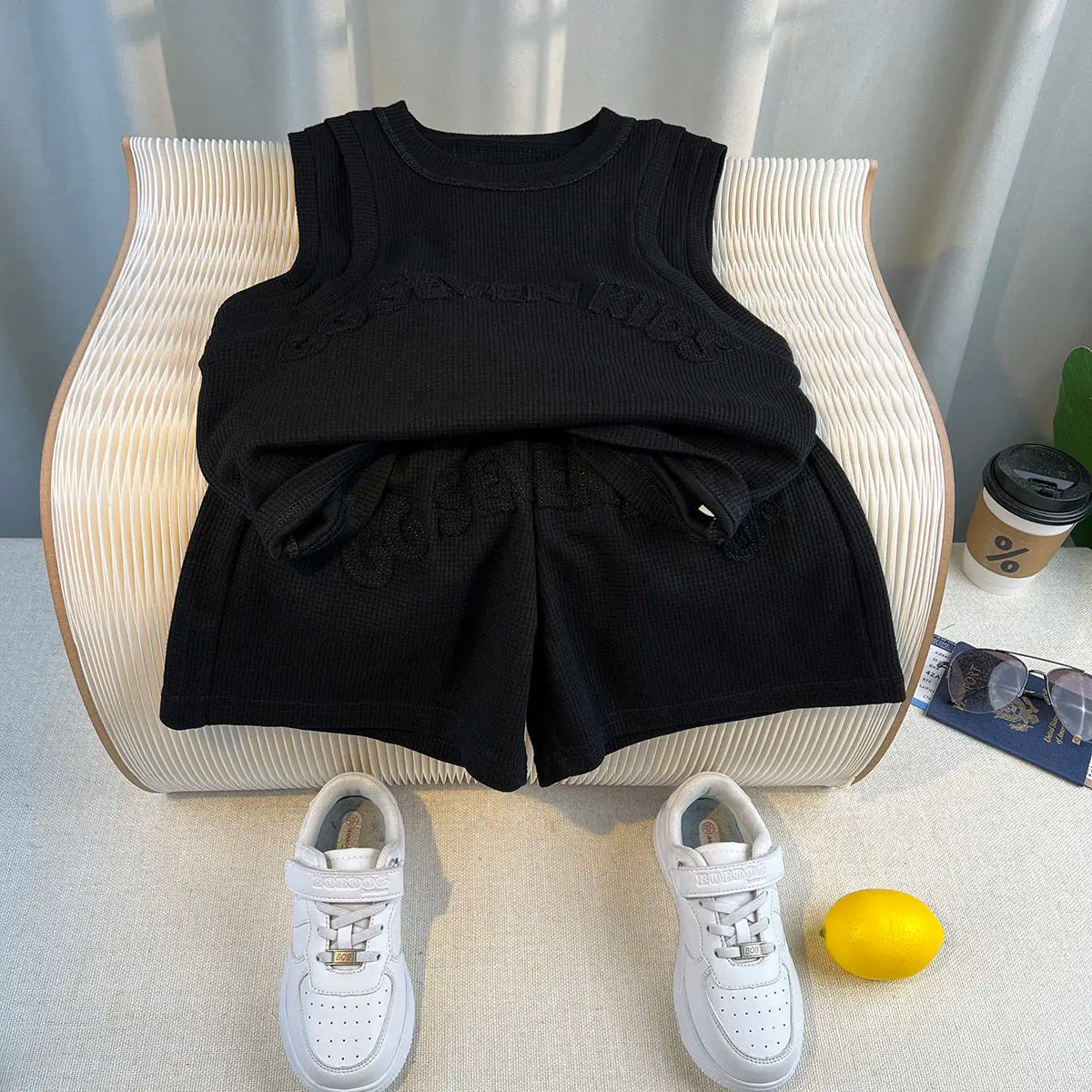 Outdoor Clothes for Children Boys Summer Kids Baby 2PC Sleeveless Top & Pants Shorts Sporty Outfit Premium Cotton 2-10 Years Old