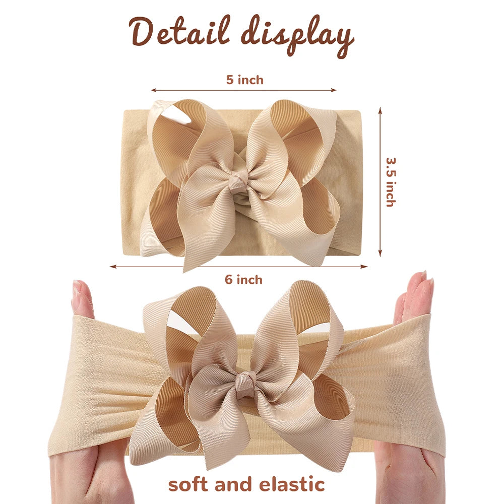 6/20PCS Soft Baby Headbands with 4.5 Inches Hair Bows Headwraps for Baby Girl Head Band Newborns Hair Accessories Hair Band