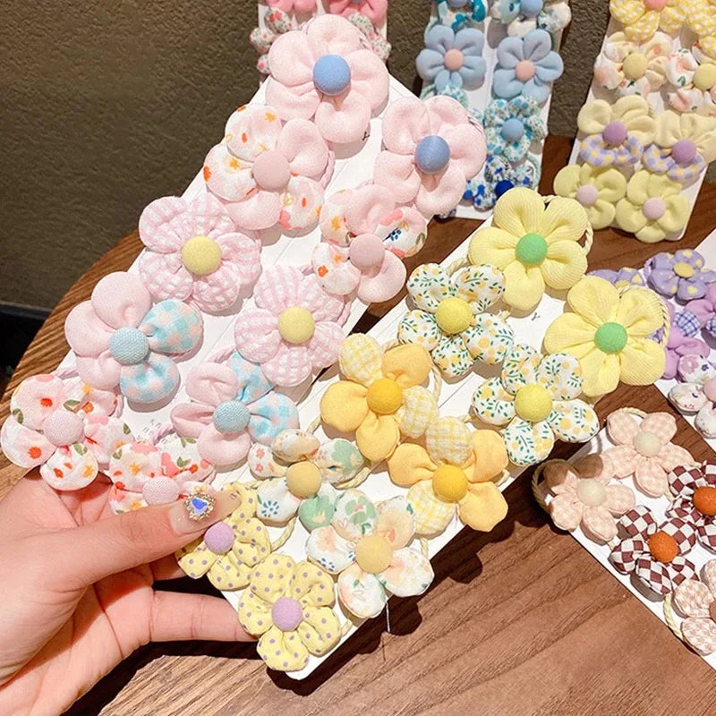 Girls Exquisite Sweet Flower Hair Tie Small Rubber Band Children'S Hair Rope Baby Cute Headwear Hair Accessories Kids Headband