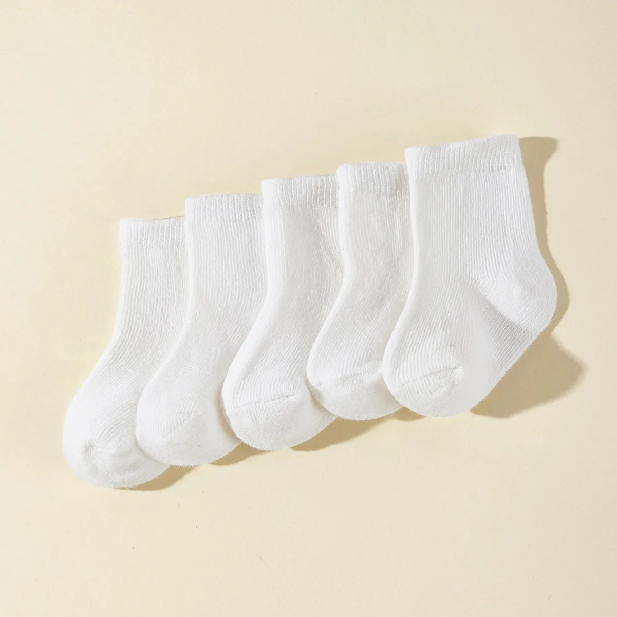 5 Pairs/Set 2025 New Born Baby Children Cotton Socks Fashion White For 0-2 Years Kids Baby Girl Boy Socks